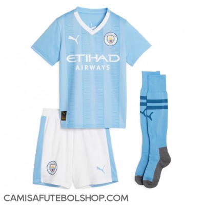 Camisa de time de futebol Manchester City Jack Grealish #10 Replicas 1º Equipamento Infantil 2023-24 Manga Curta (+ Calças curtas)